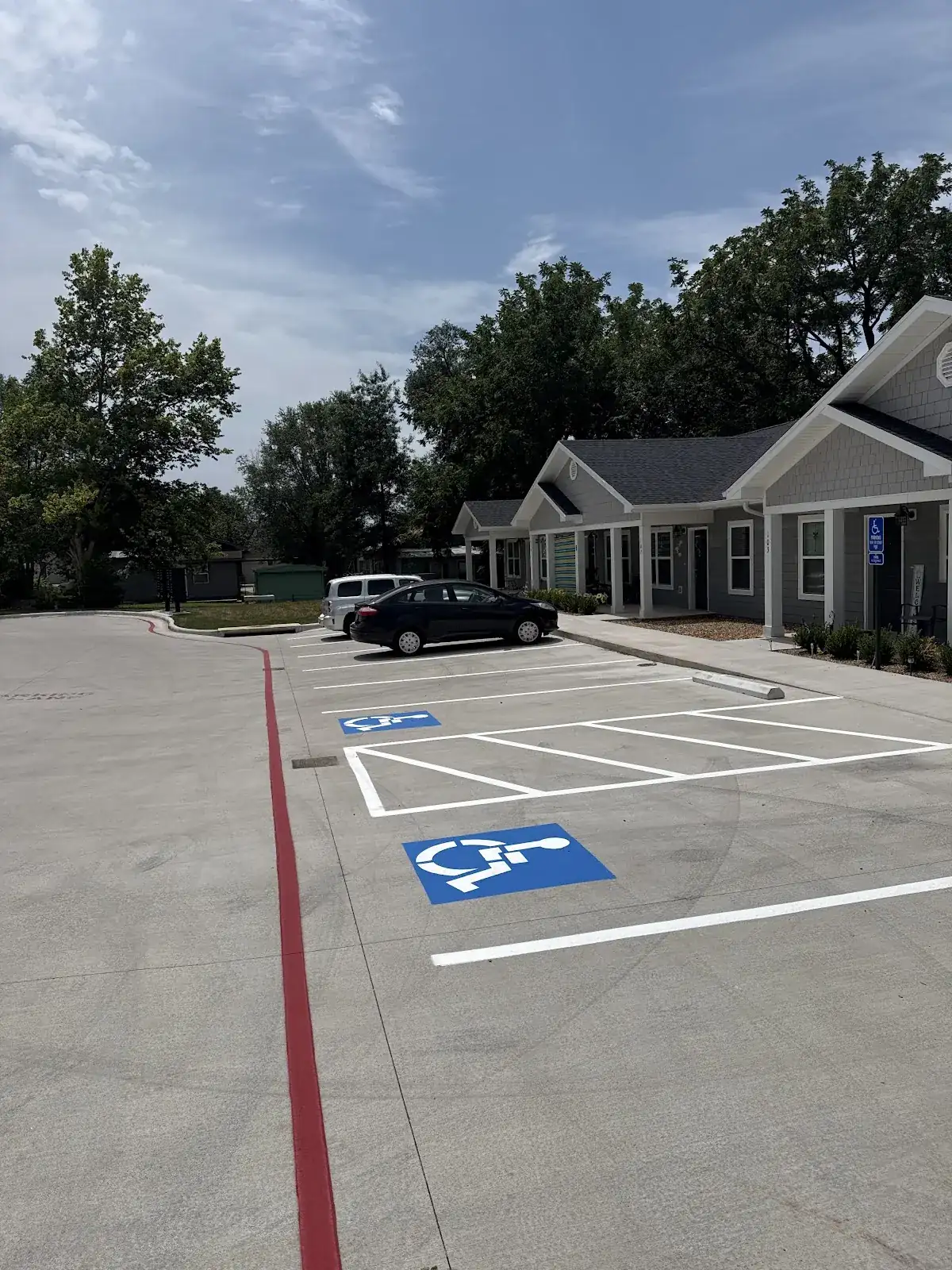 A clean ADA parking stall marking