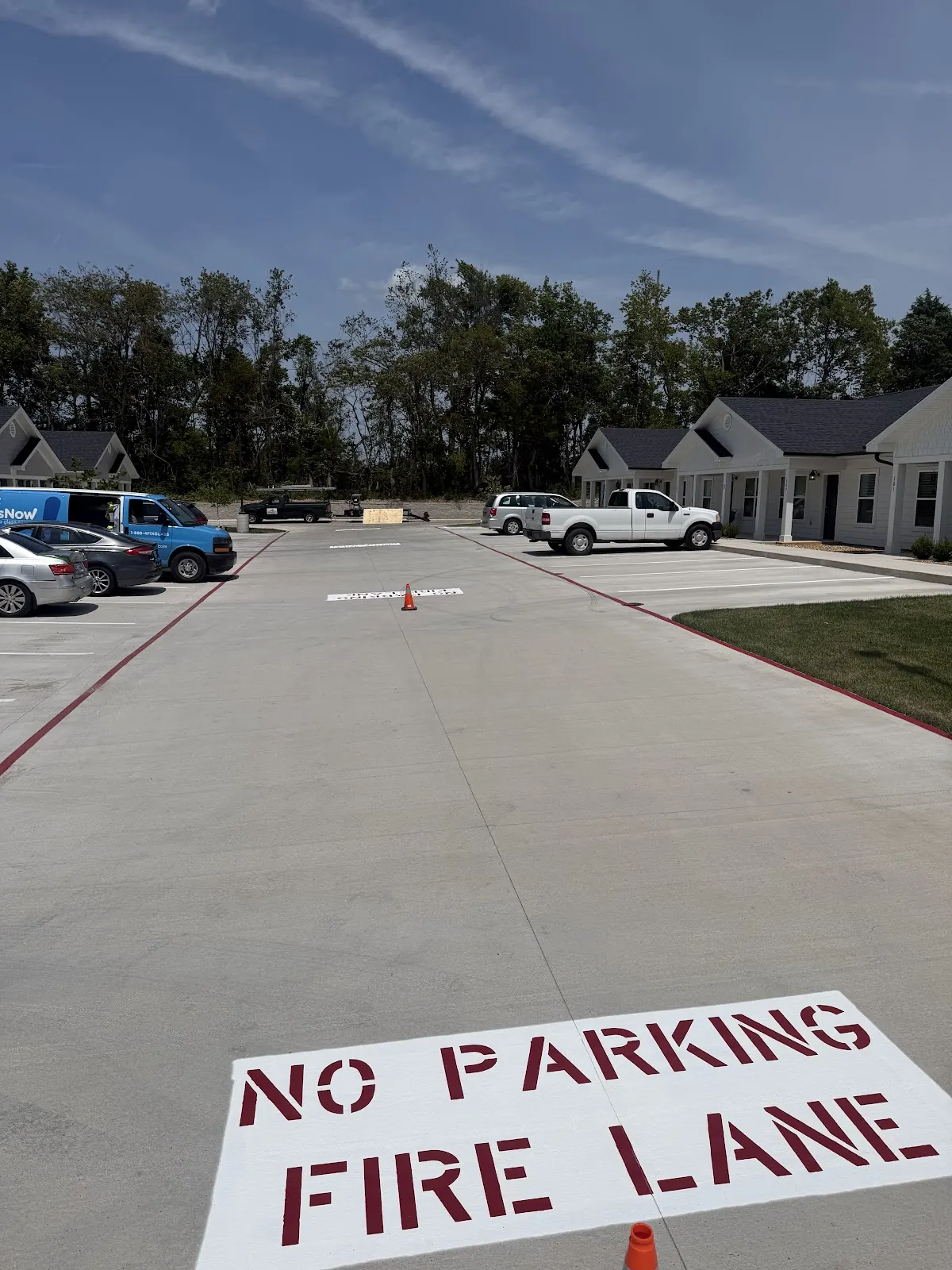 No Parking Fire Lane stencil