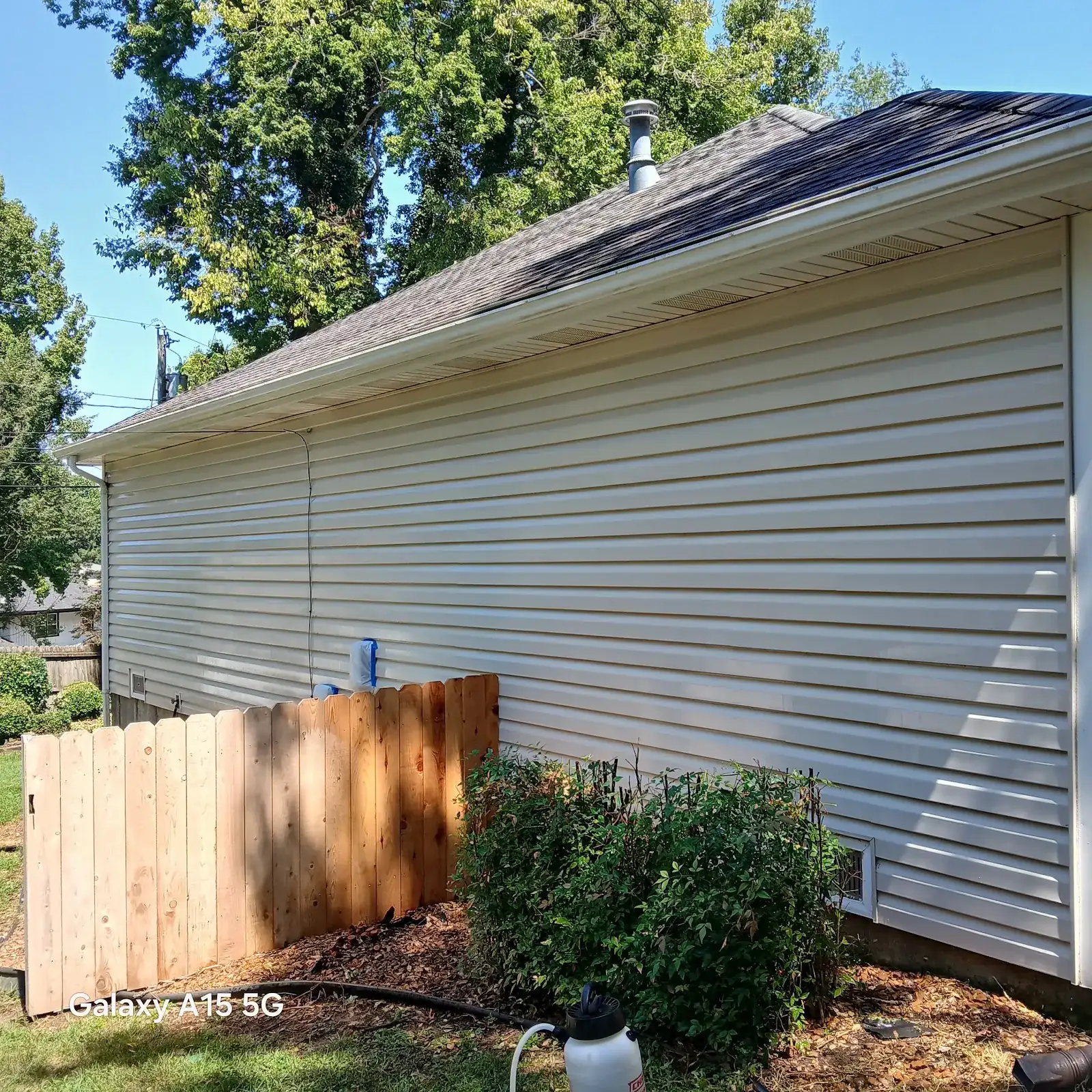A clean house exterior after professional washing